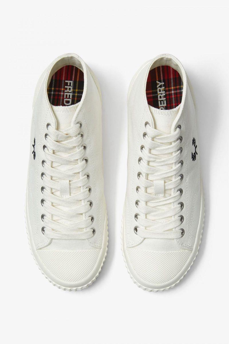 White Fred Perry Hughes Mid Men's Shoes | PH 1138CTVE